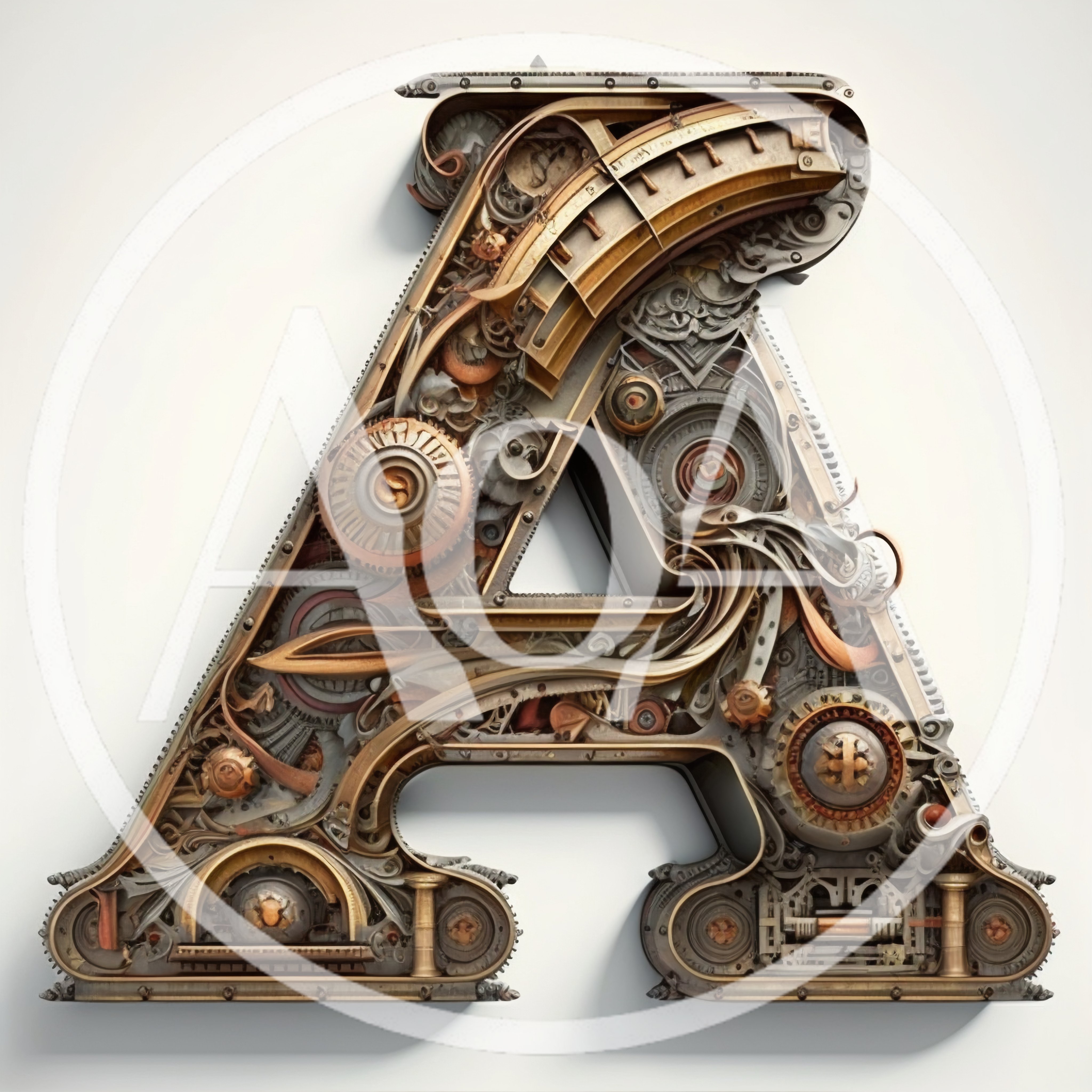 Steampunk Letter A Typography Design