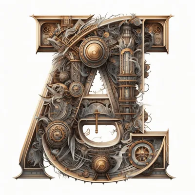 Steampunk Letter A Typography Design