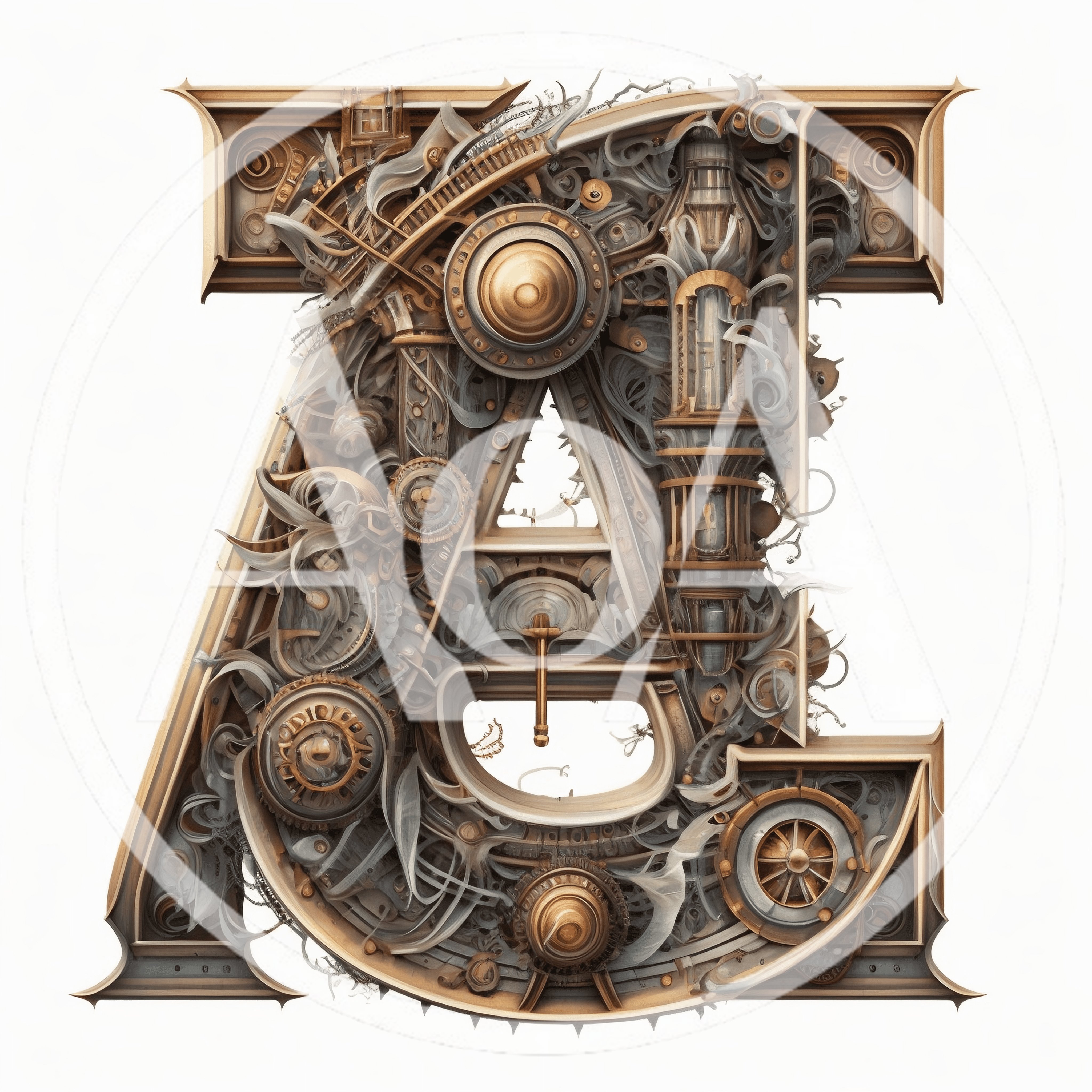 Steampunk Letter A Typography Design