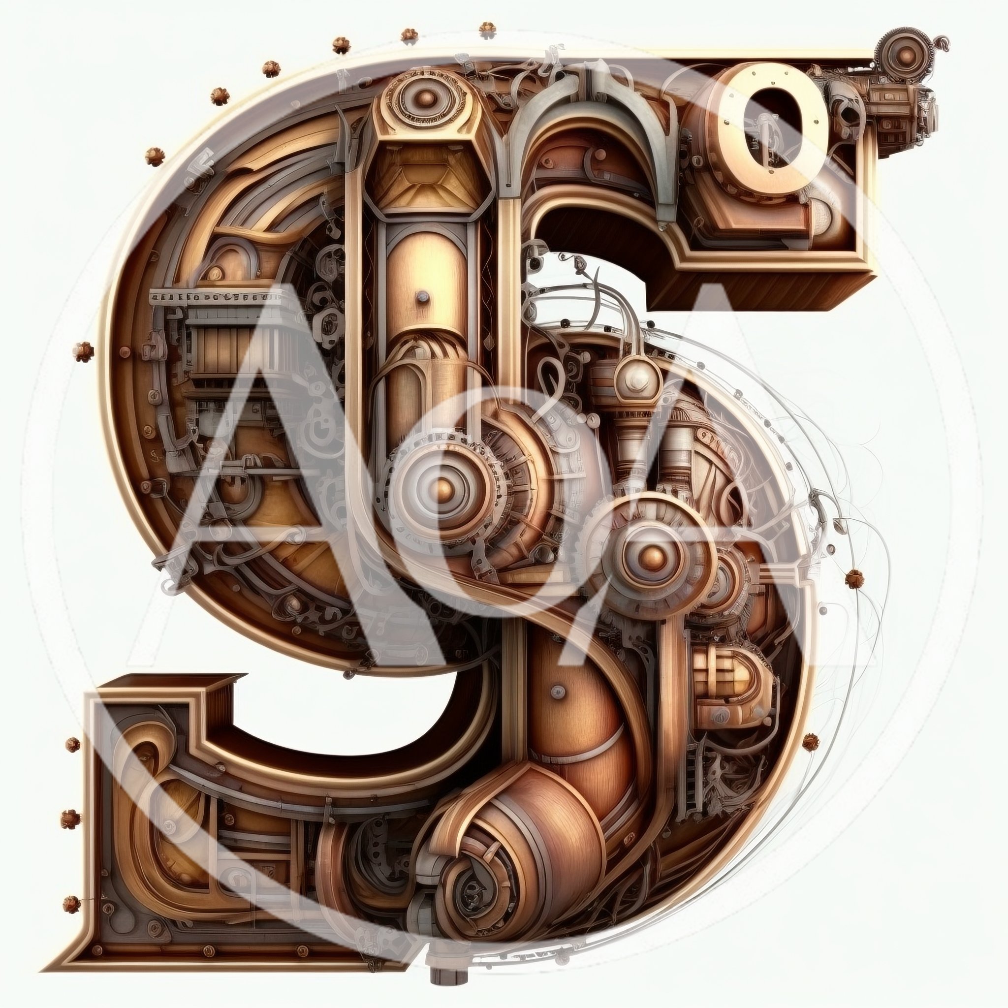 Steampunk Style Letter S Typography Design