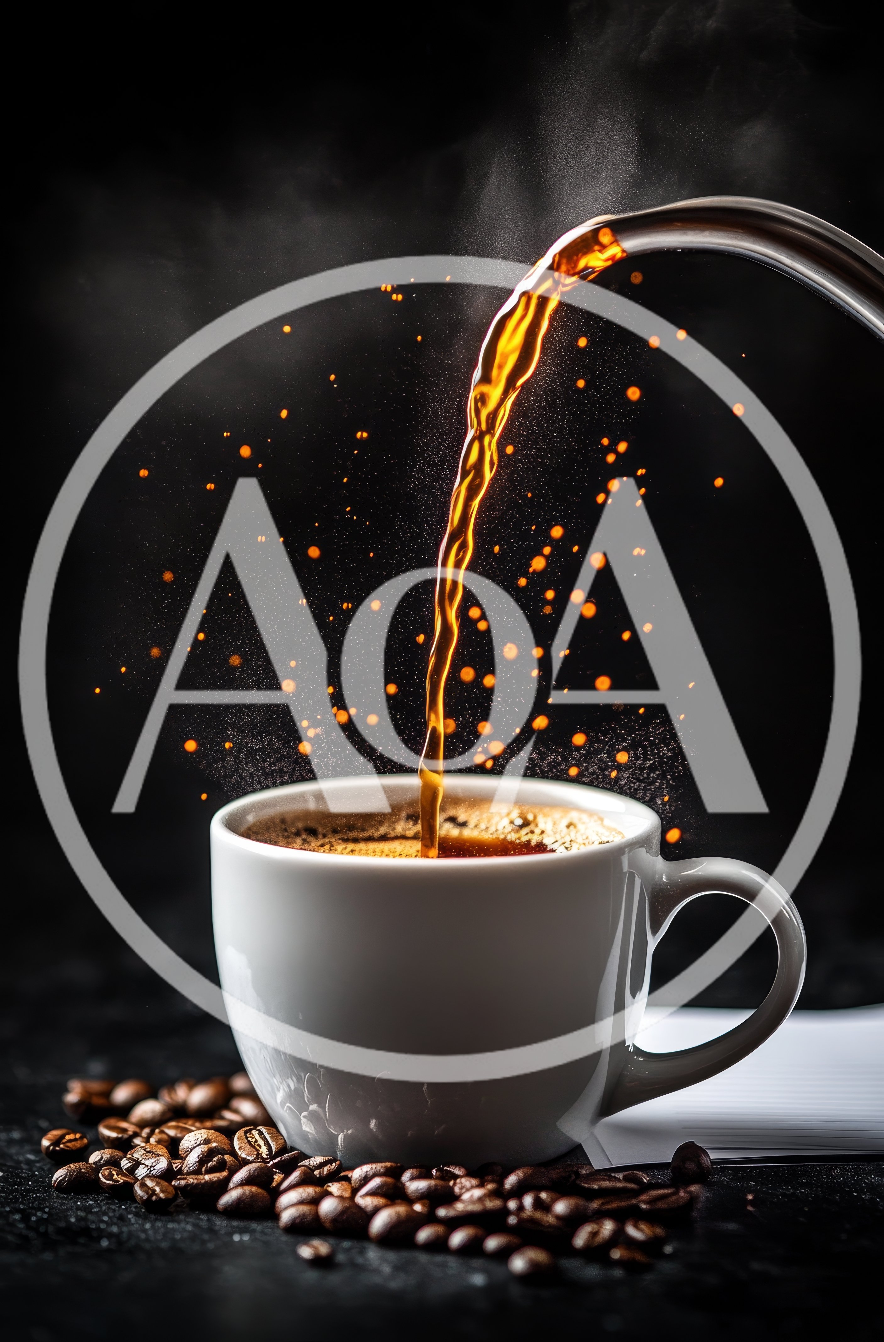 Pouring Hot Coffee Into A White Ceramic Cup
