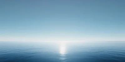 Calm Blue Ocean Horizon Under Clear Sky