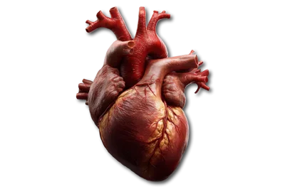 Anatomically Detailed Human Heart Isolated On White Background