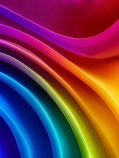 Abstract Rainbow Gradient Waves Background