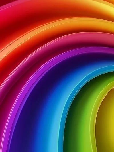 Abstract Rainbow Gradient Curved Lines Background