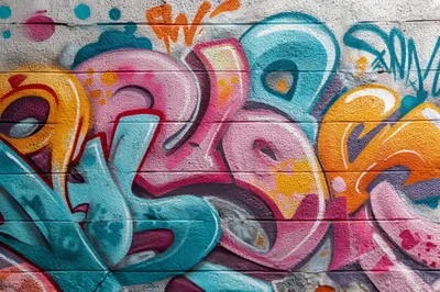 Vibrant Colorful Graffiti Art On A Brick Wall