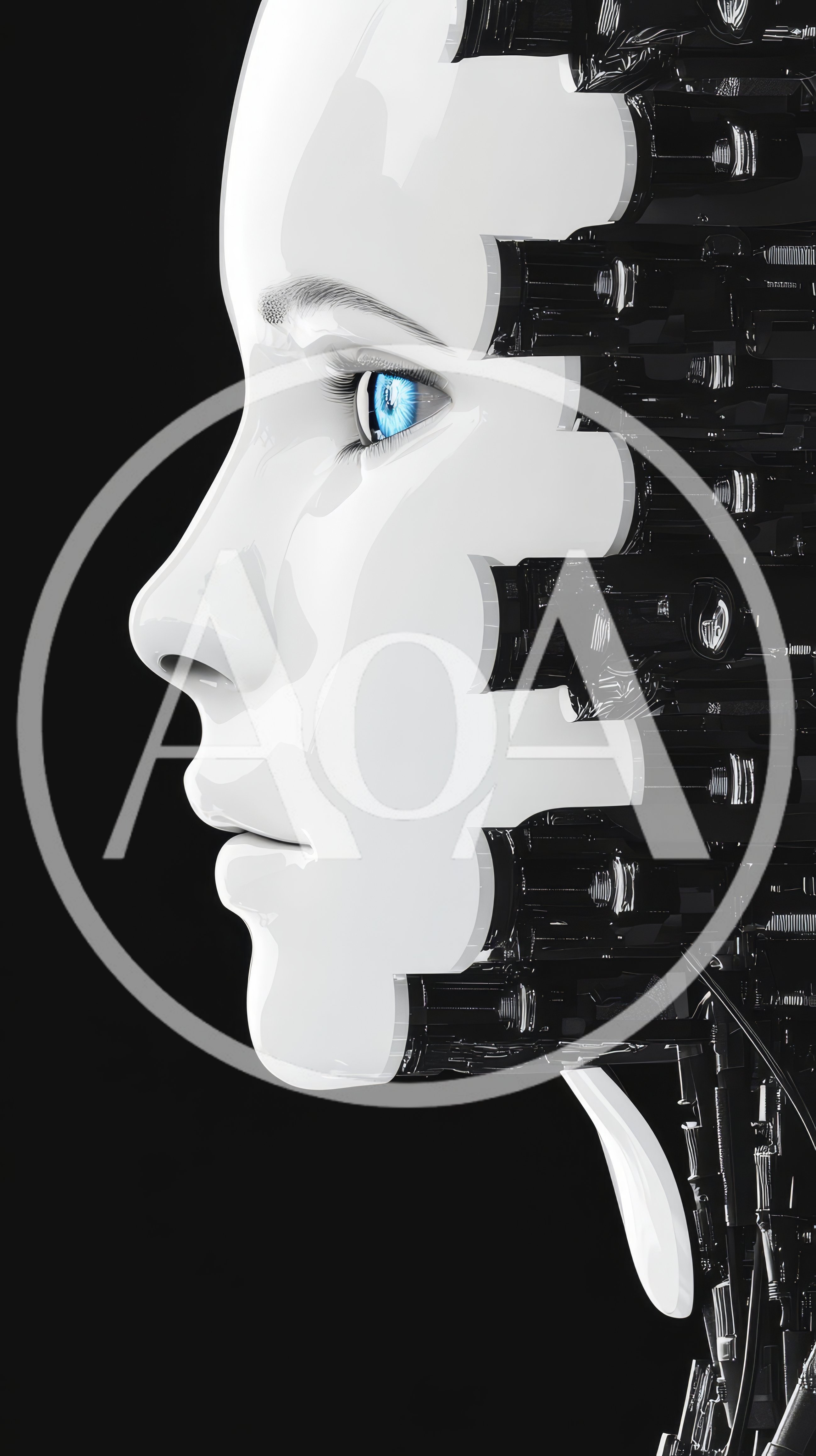Profile View Of A Futuristic Android Humanoid Face