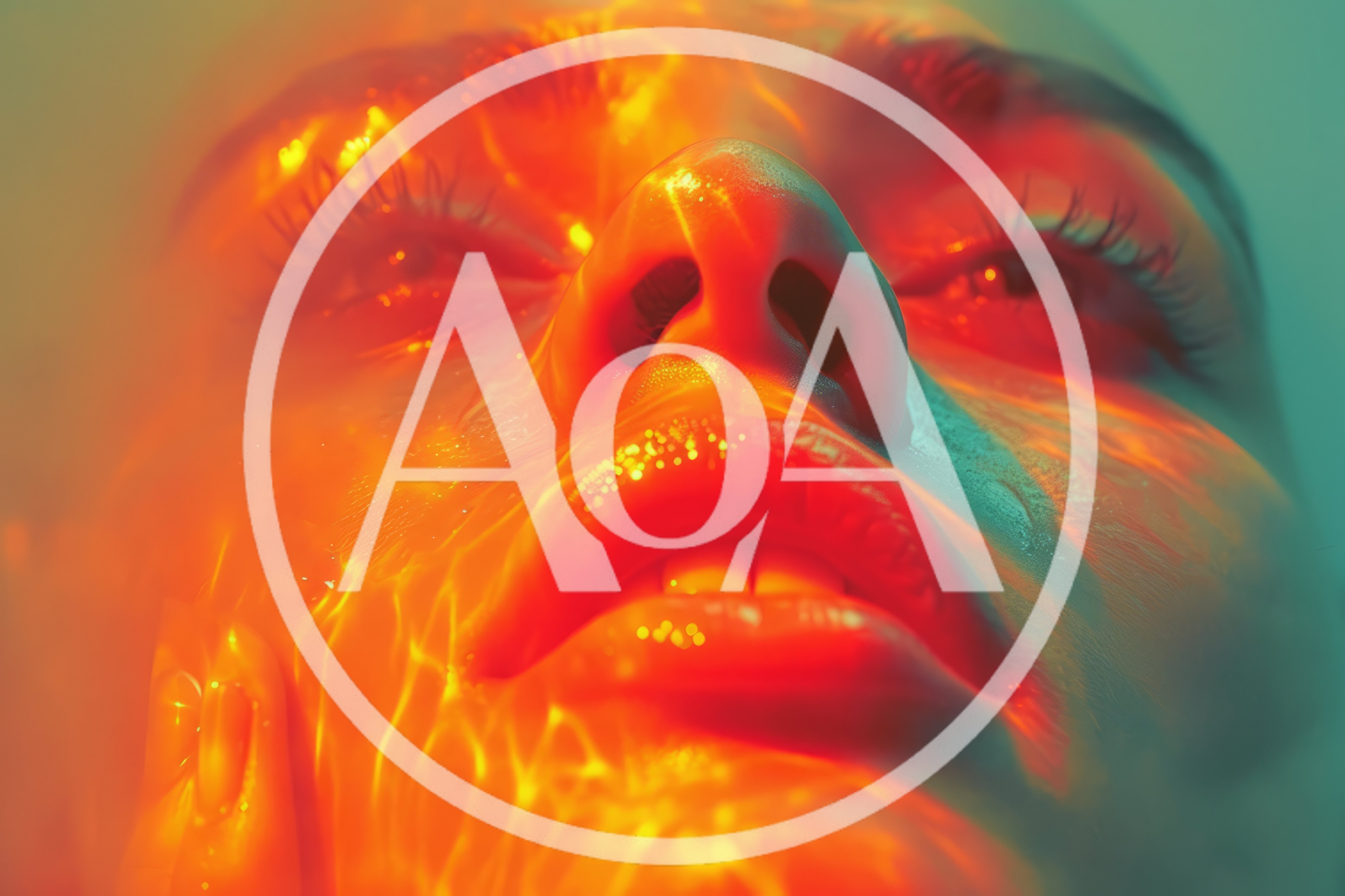 Close Up Portrait Of Woman With Abstract Light Reflections