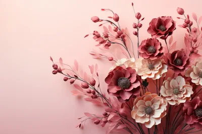 Elegant Pink Floral Arrangement On Soft Pastel Background