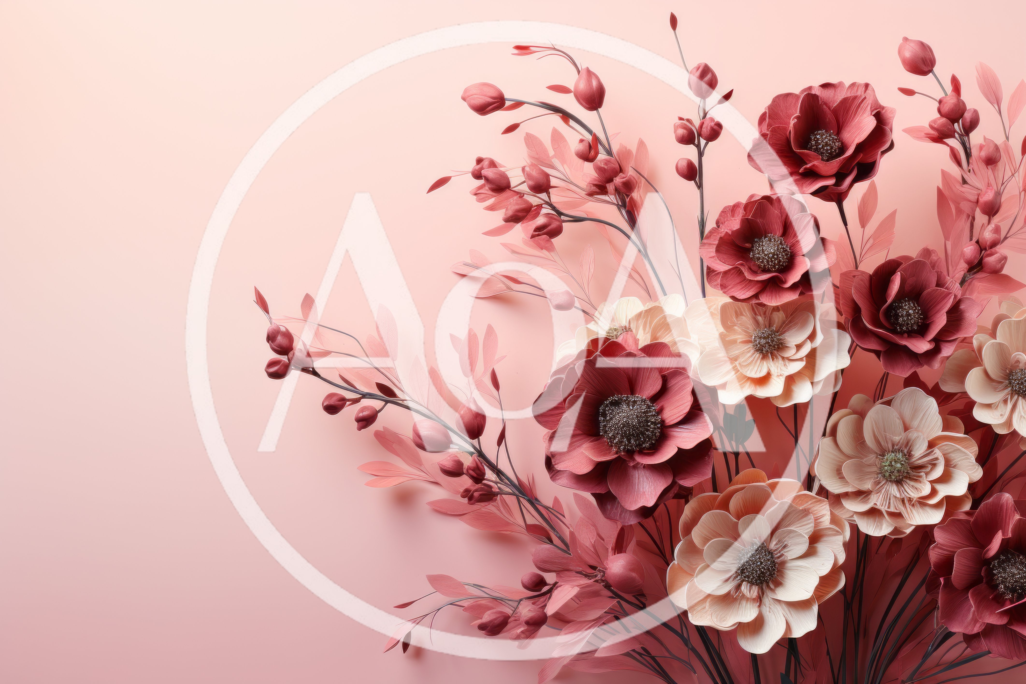 Elegant Pink Floral Arrangement On Soft Pastel Background