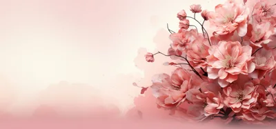 Soft Pink Floral Arrangement on Watercolor Background