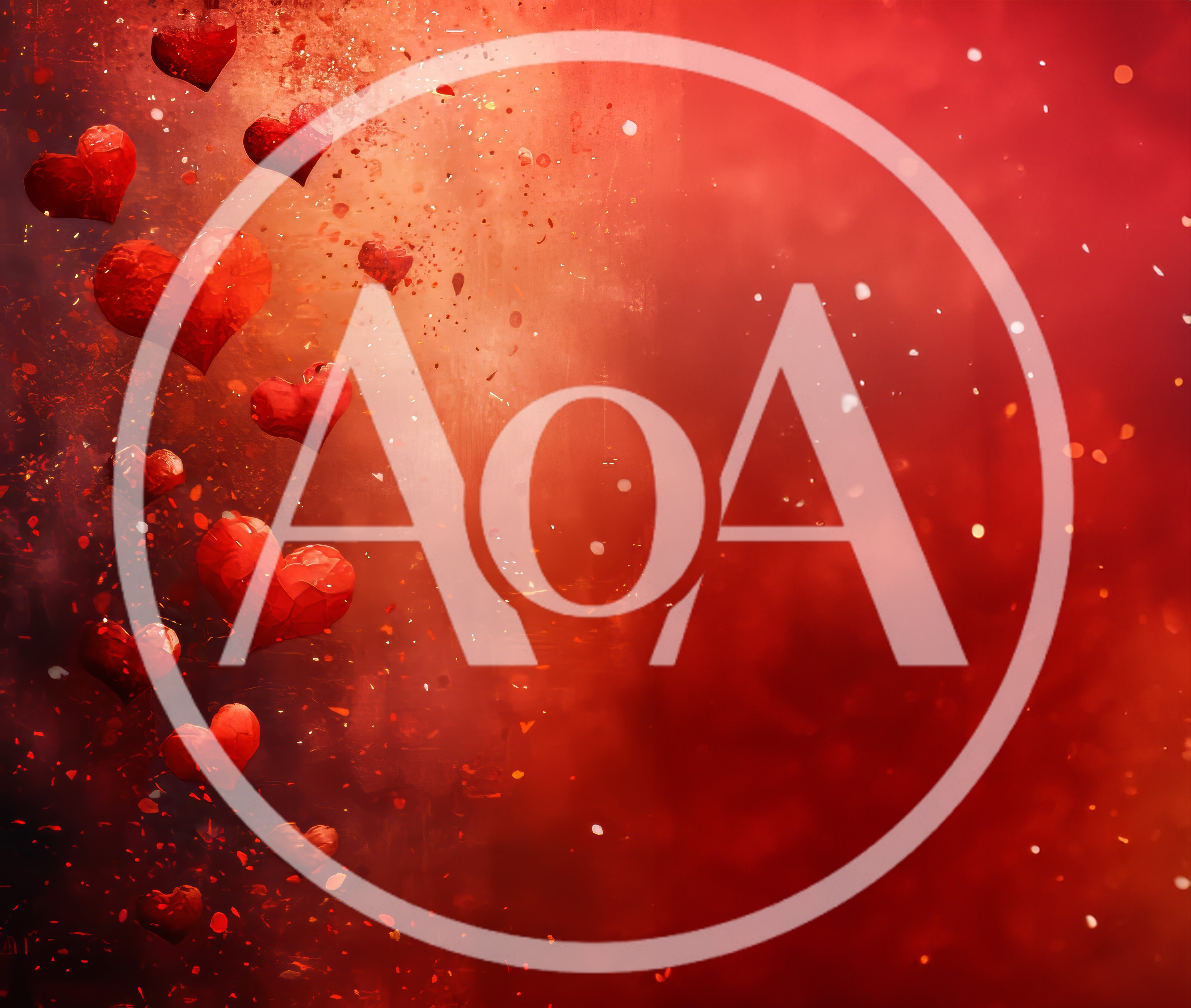 Floating Red Hearts On Abstract Textured Background