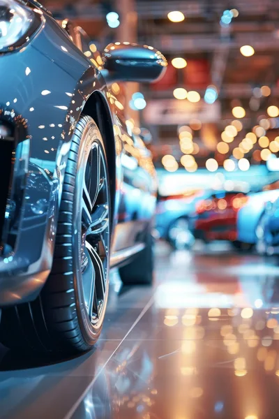 Modern Luxury Car Displayed In A Bright Showroom