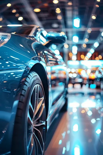 Modern Luxury Car Displayed In A Bright Showroom