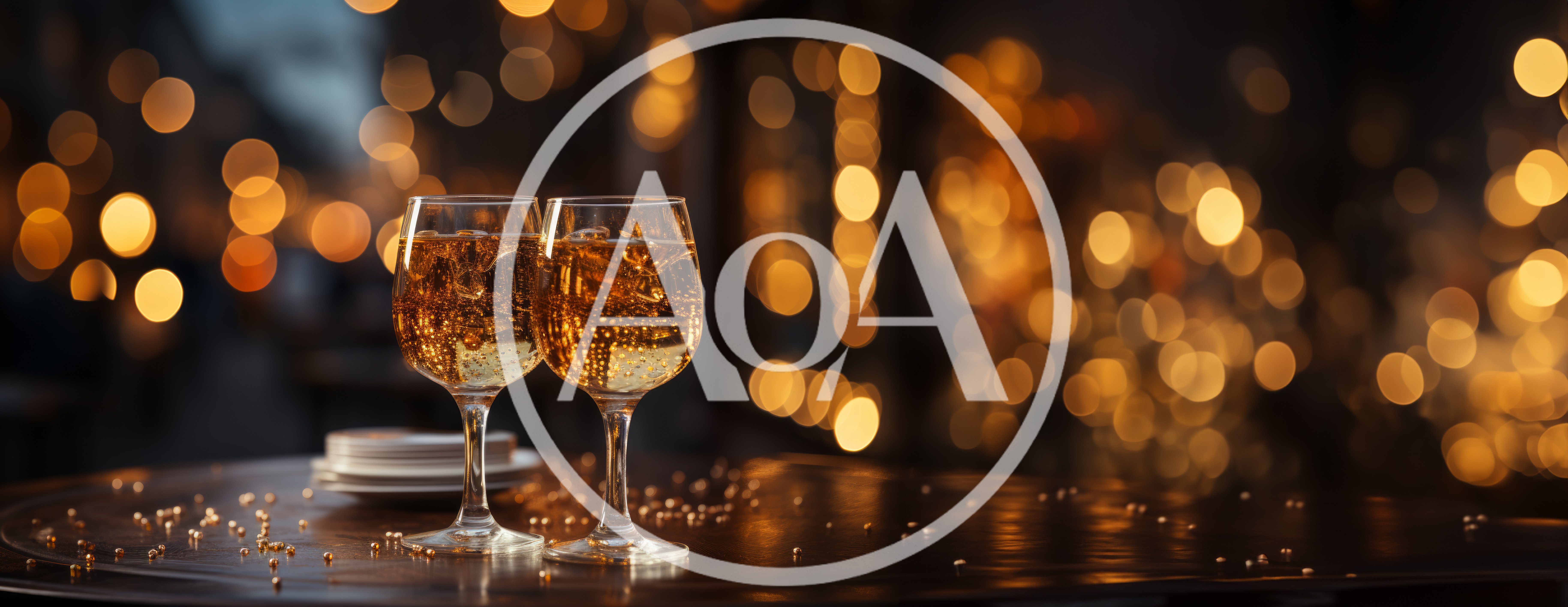 Two Glasses Of Sparkling Wine On A Table