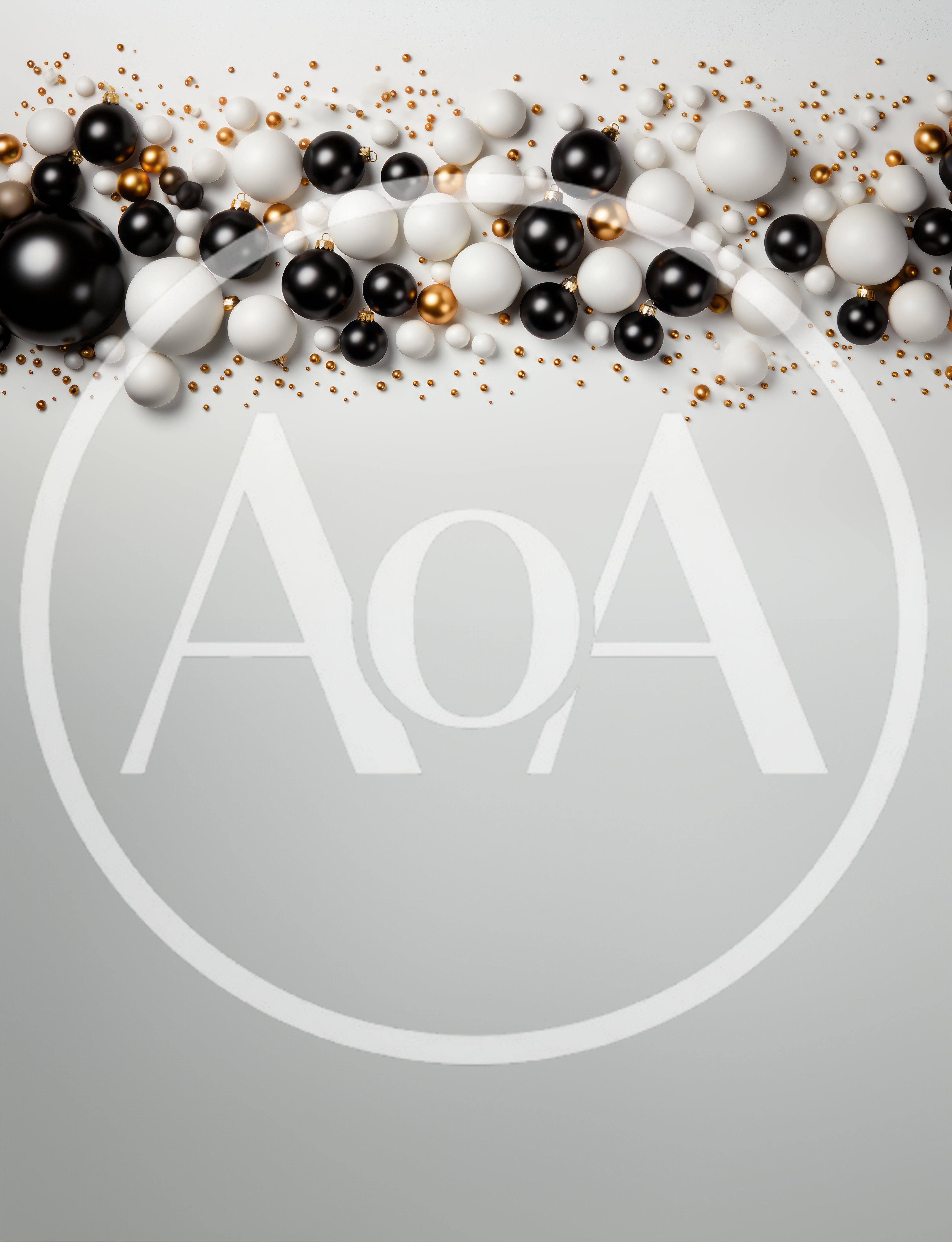 Christmas Ornaments Border on White Background