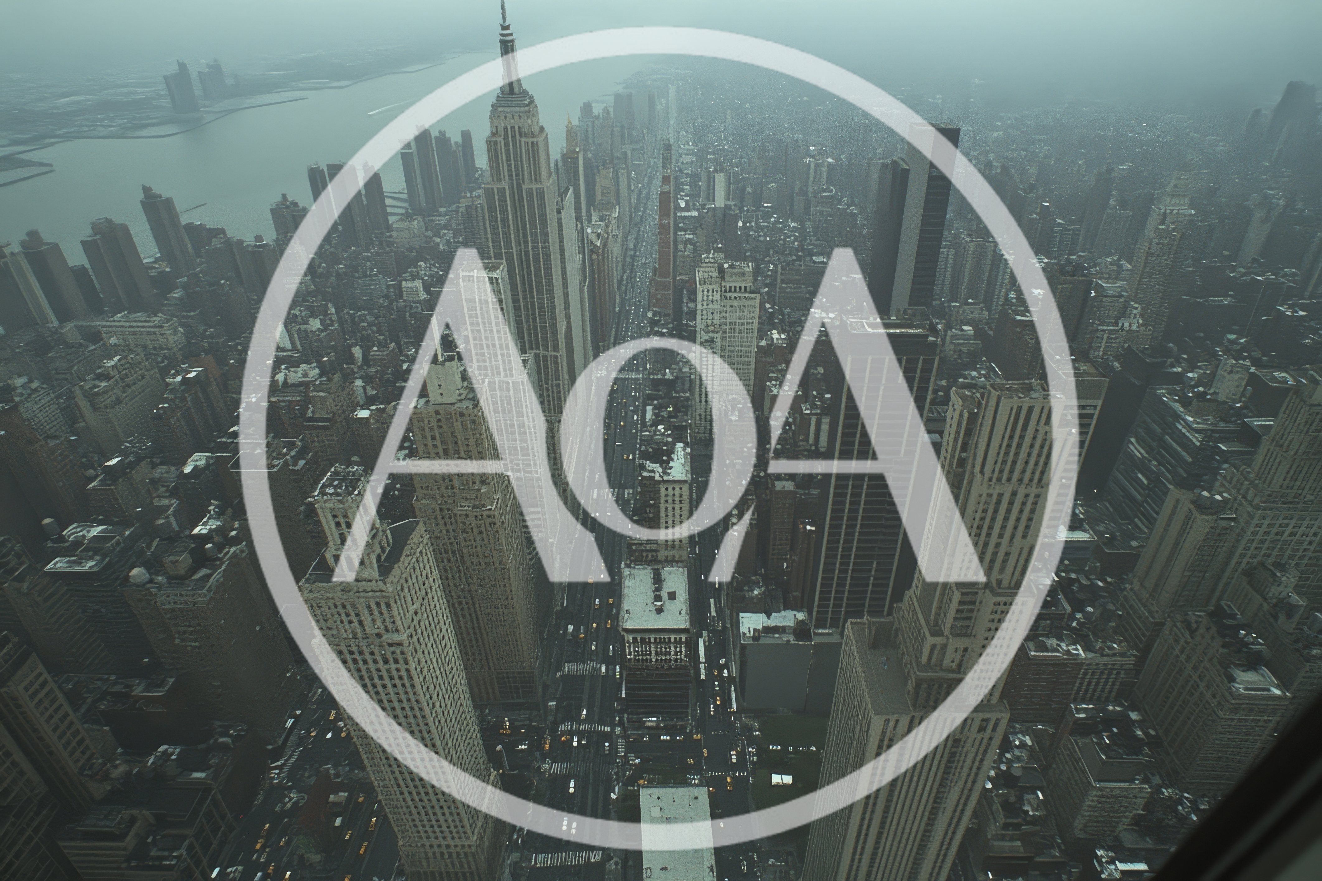Aerial View of New York City Skyline in Winter