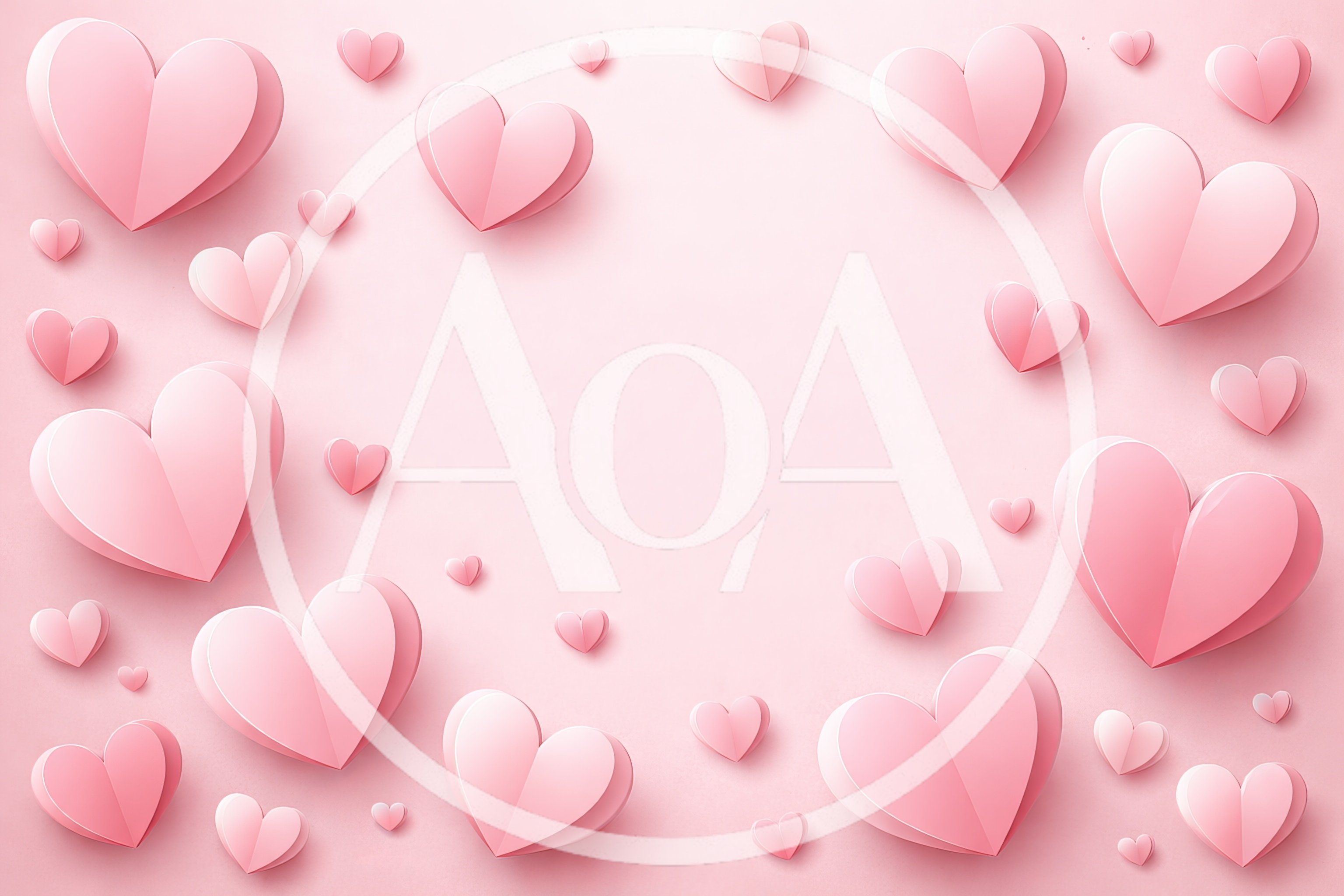 Pink Paper Hearts Background for Valentines Day