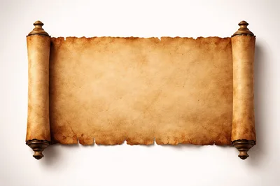 Vintage Parchment Scroll With Wooden Rollers