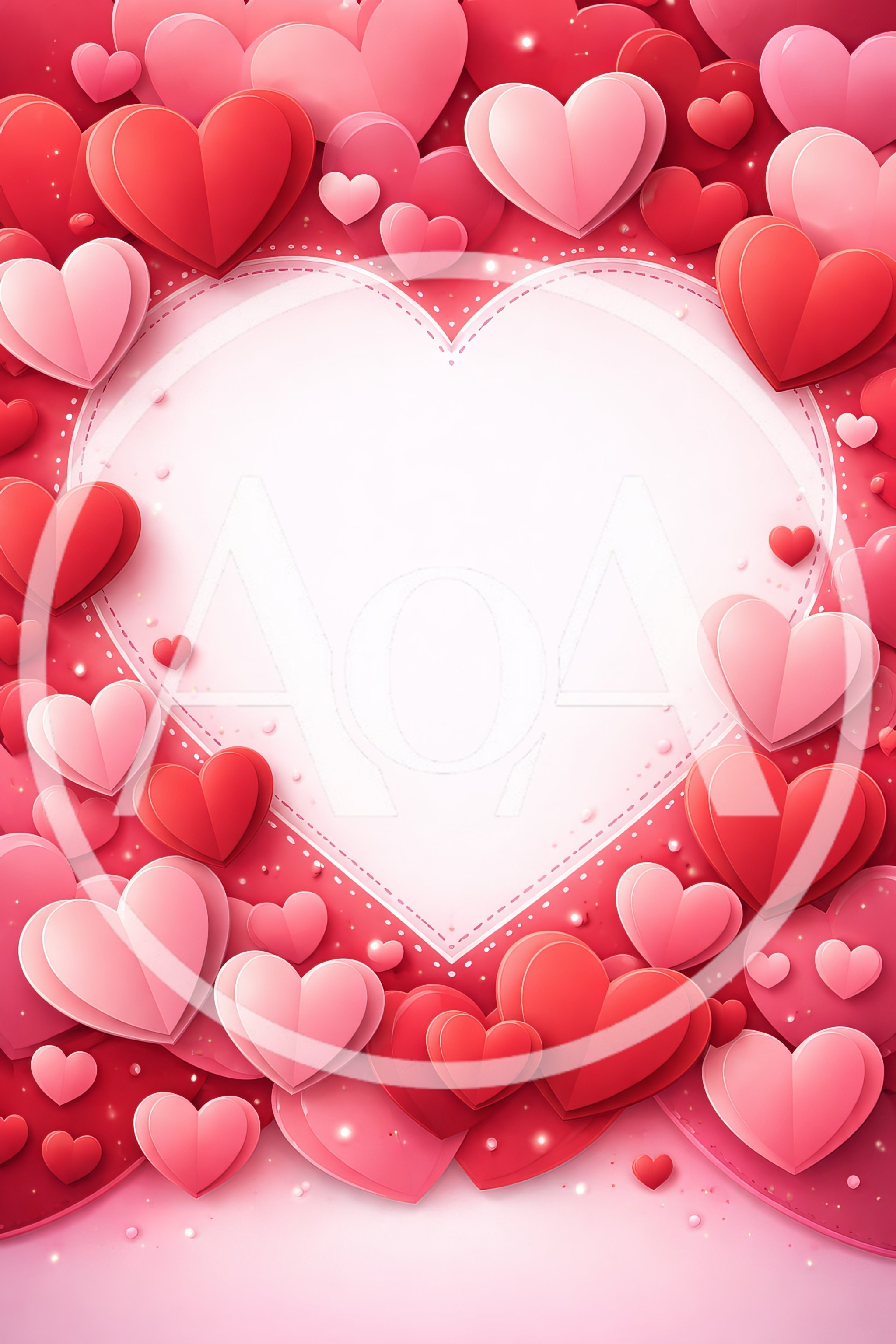 Paper Cutout Heart Frame Background