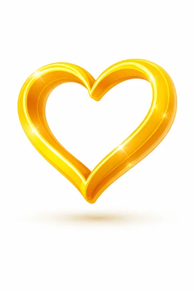 Golden 3D Heart Shape Icon