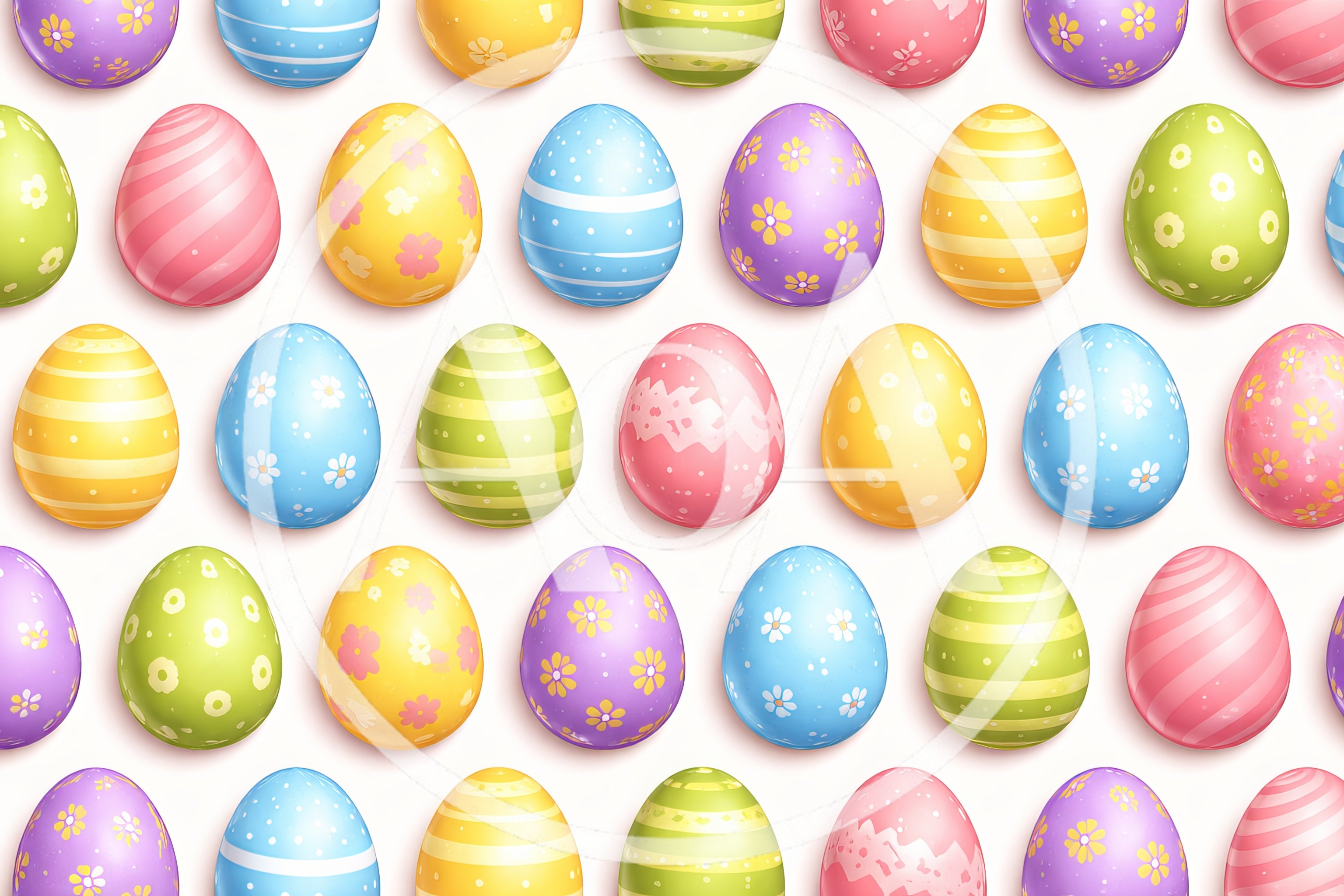 Pattern Of Colorful Decorated Easter Eggs