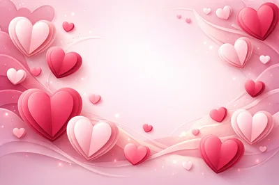 Paper Cutout Hearts Background for Valentine Day