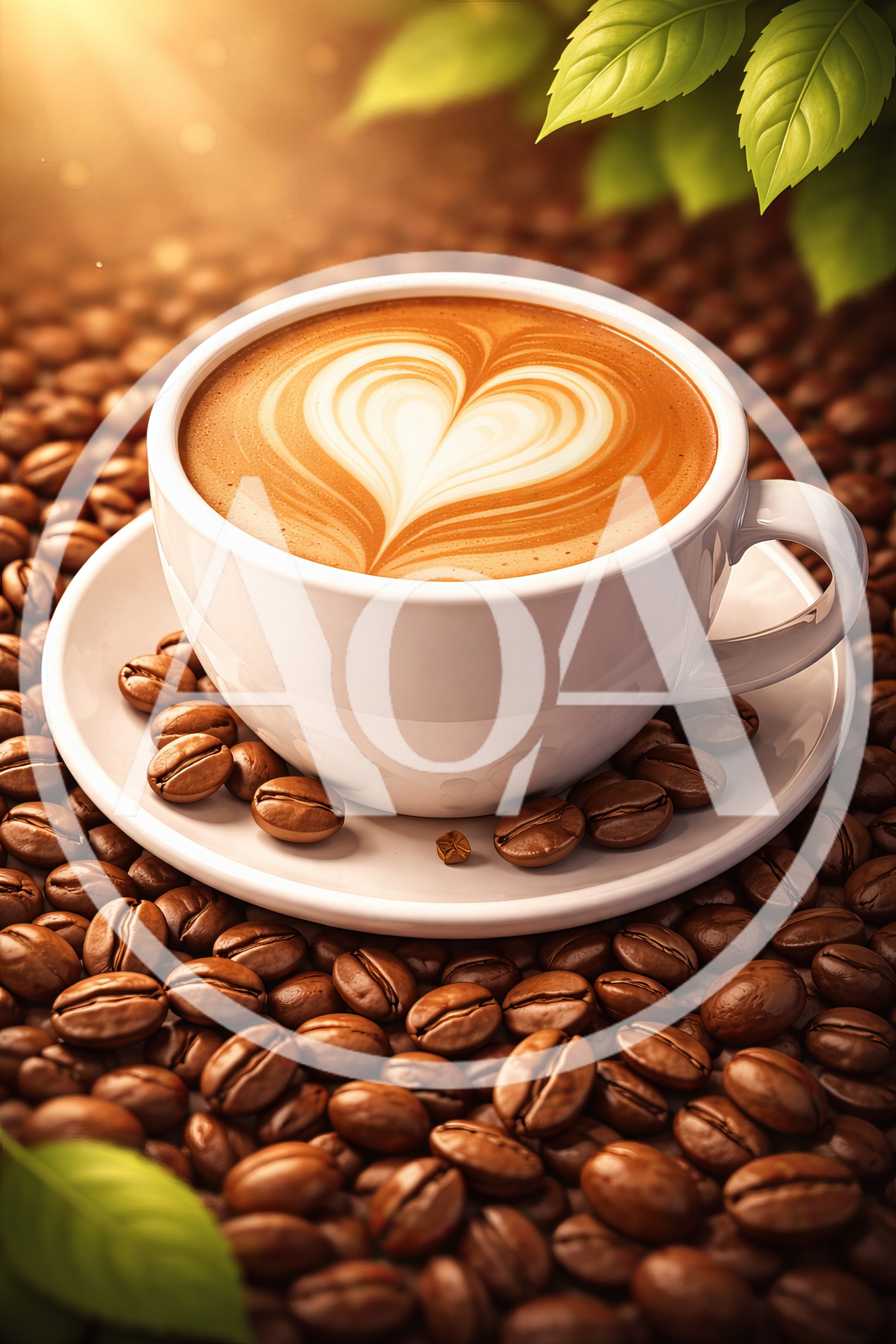 White Coffee Cup With Heart Latte Art