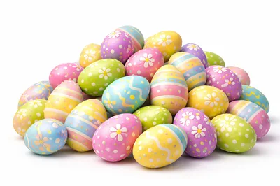 Pile Of Colorful Decorative Easter Eggs