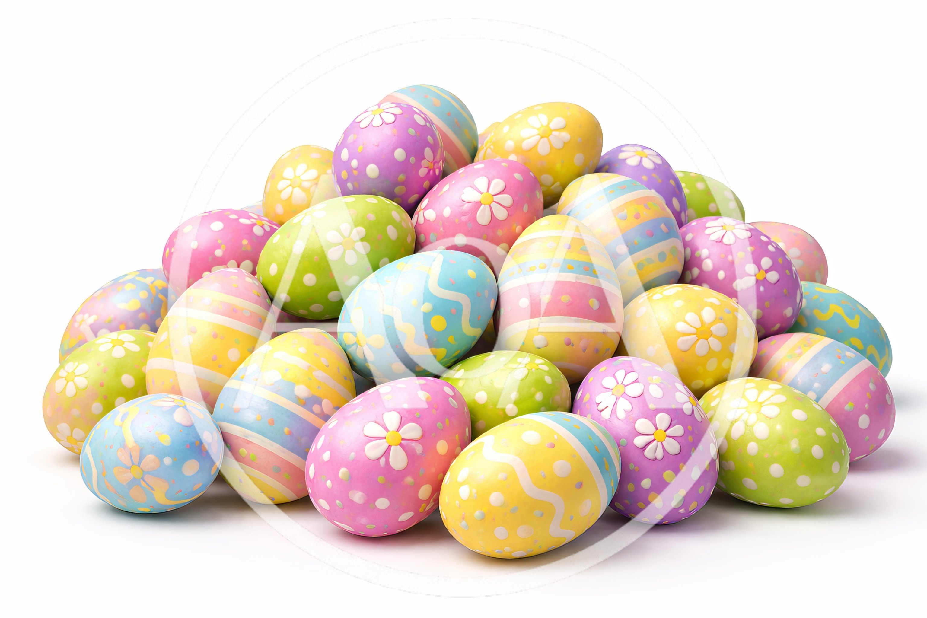 Pile Of Colorful Decorative Easter Eggs