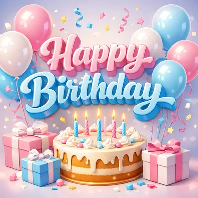 Happy Birthday Celebration With Cake And Gifts