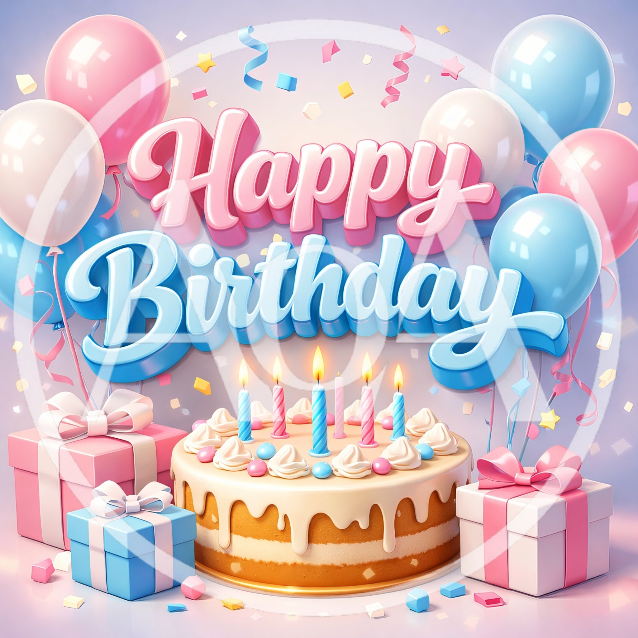 Happy Birthday Celebration With Cake And Gifts