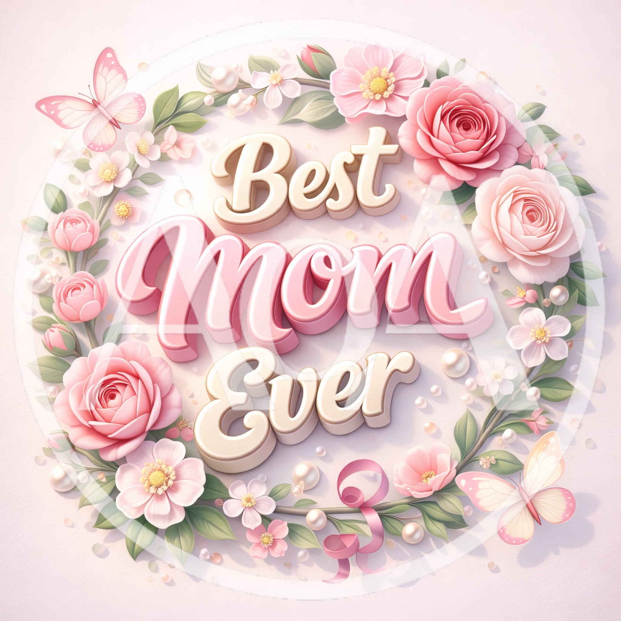 Best Mom Ever Floral Greeting Card Design