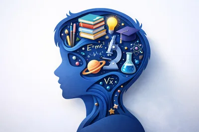 Paper Cutout Illustration Of A Child's Creative Mind