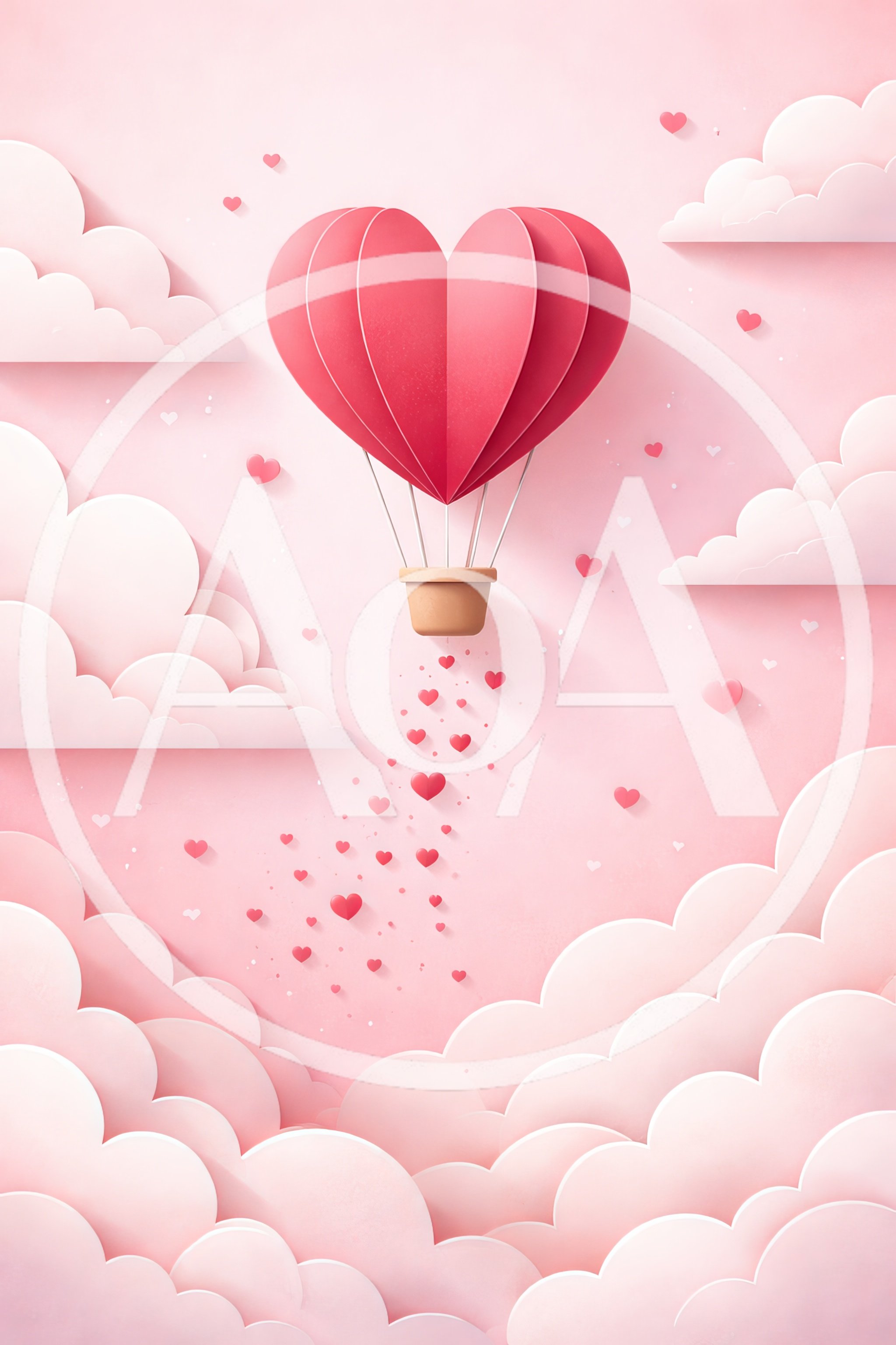 Paper Craft Heart Shaped Hot Air Balloon