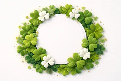 St Patrick Day Clover Wreath Frame
