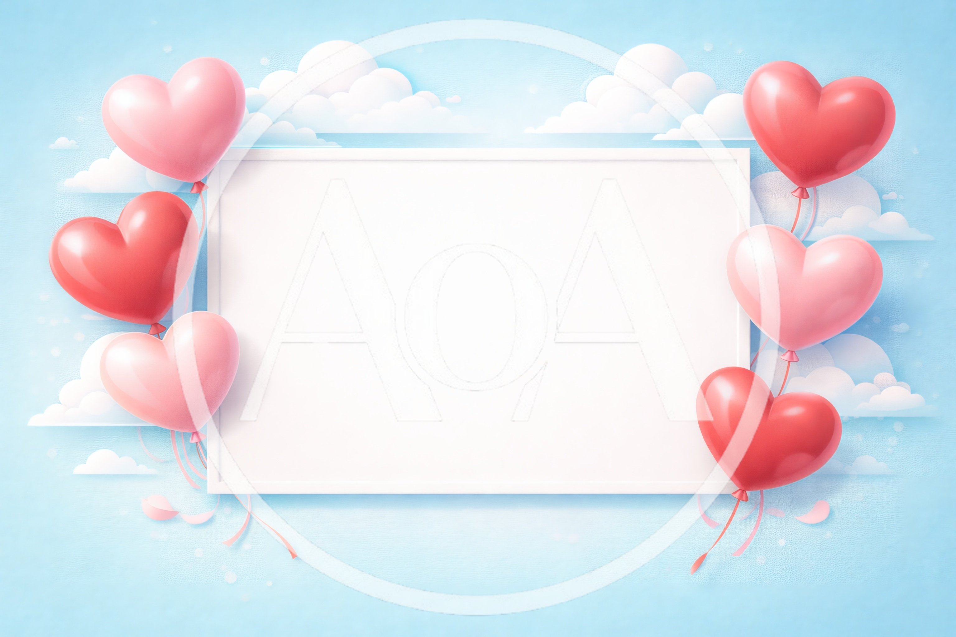 Heart Shaped Balloons Framing A Blank White Frame