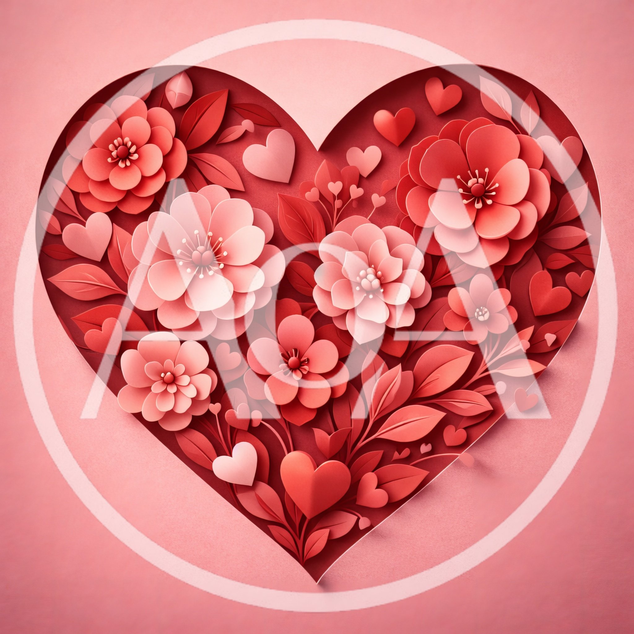 Paper Cutout Heart With Floral Arrangement