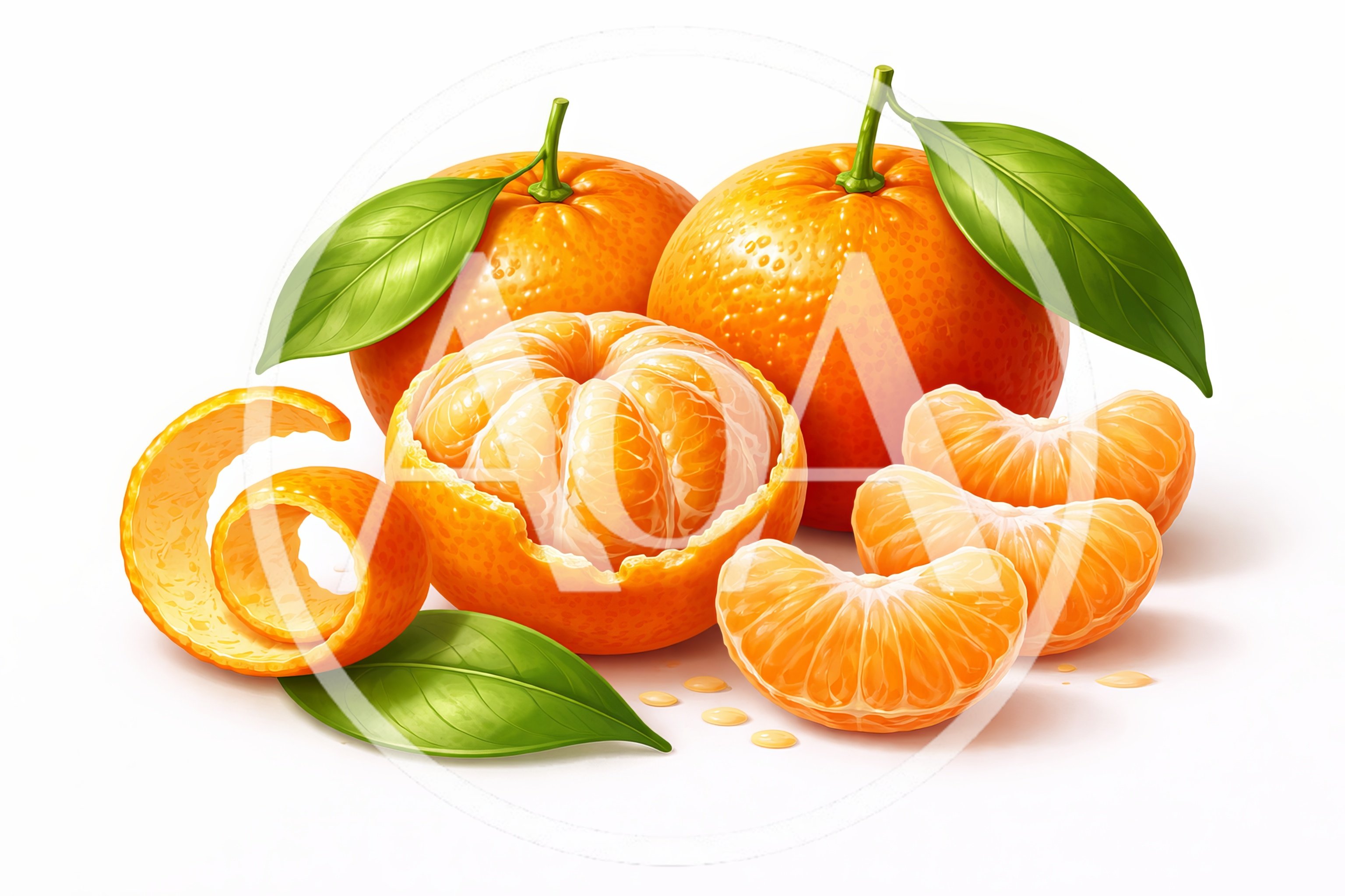 Fresh Ripe Tangerines With Peel And Segments