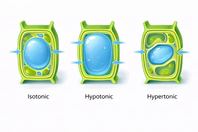 Plant Cell Osmosis In Isotonic Hypotonic And Hypertonic Solutions