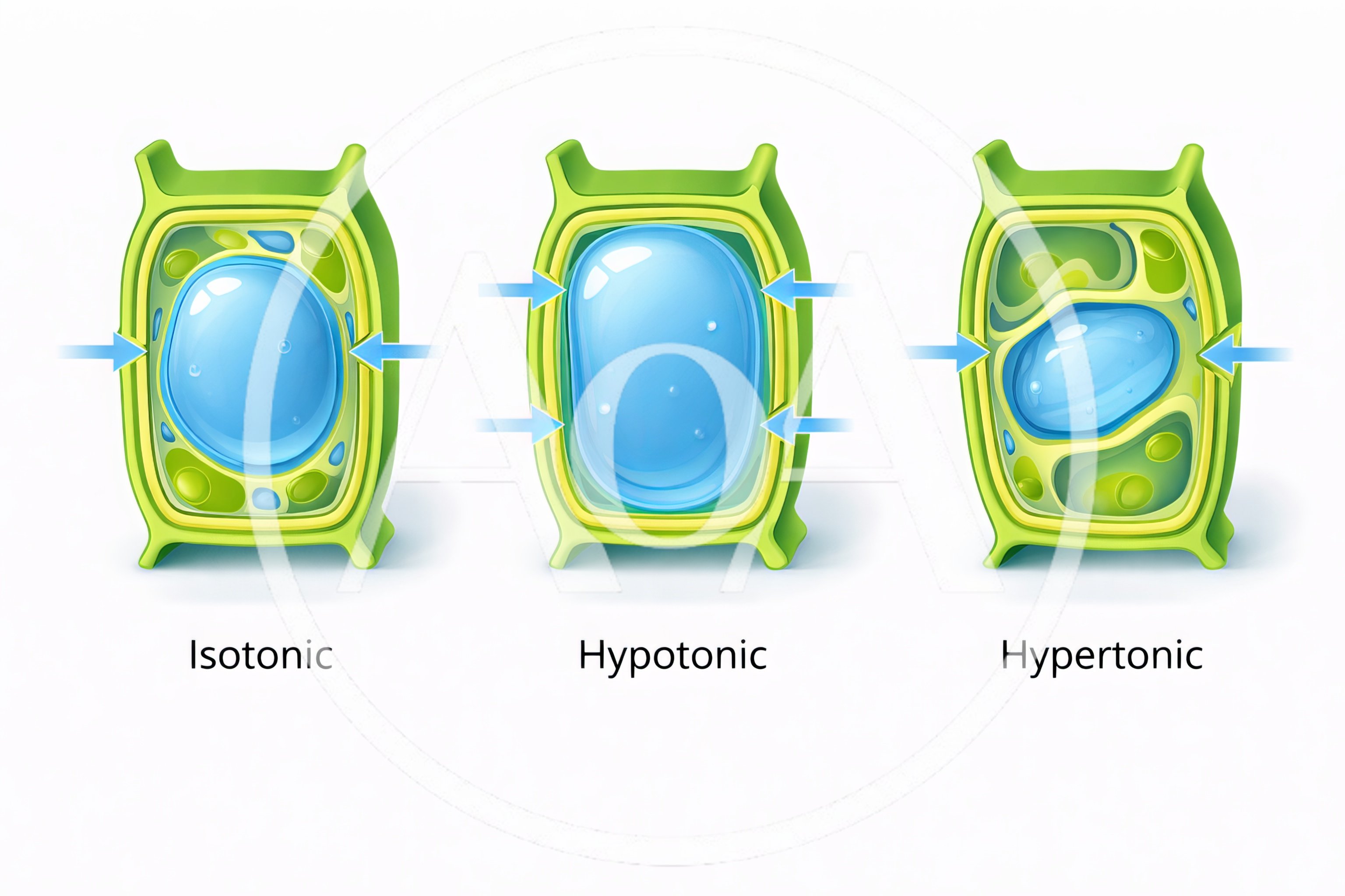 Plant Cell Osmosis In Isotonic Hypotonic And Hypertonic Solutions