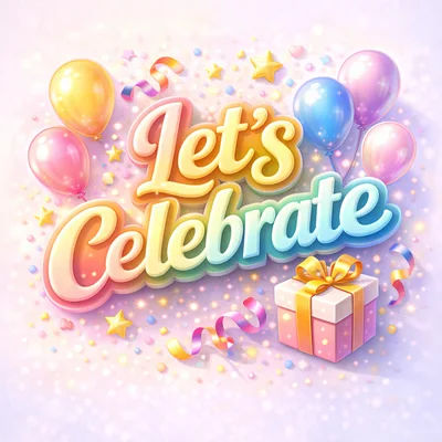 Let's Celebrate Festive Greeting Card Design