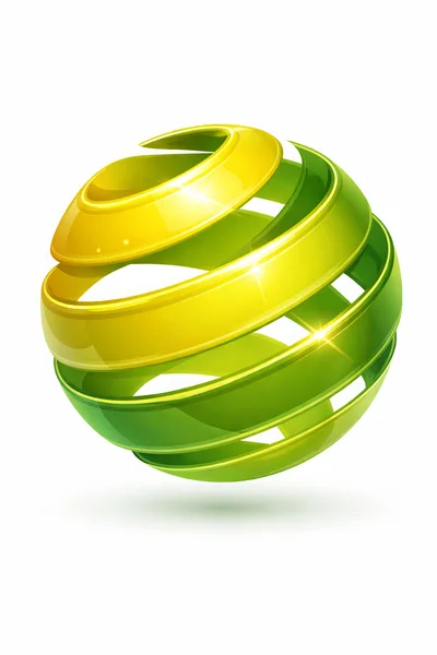 Abstract 3D Glossy Spiral Sphere Logo