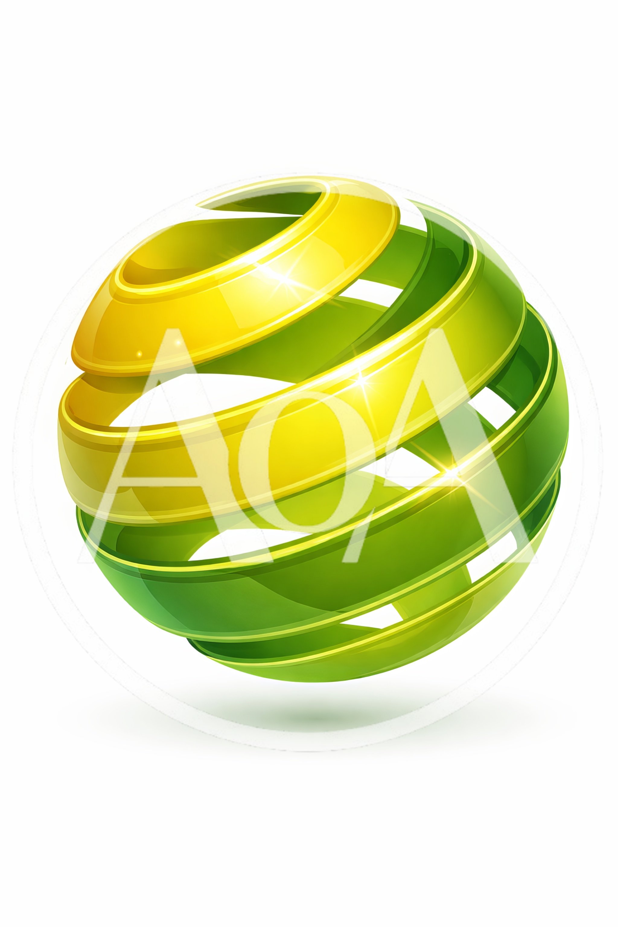 Abstract 3D Glossy Spiral Sphere Logo
