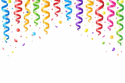 Colorful Party Streamers and Confetti Background