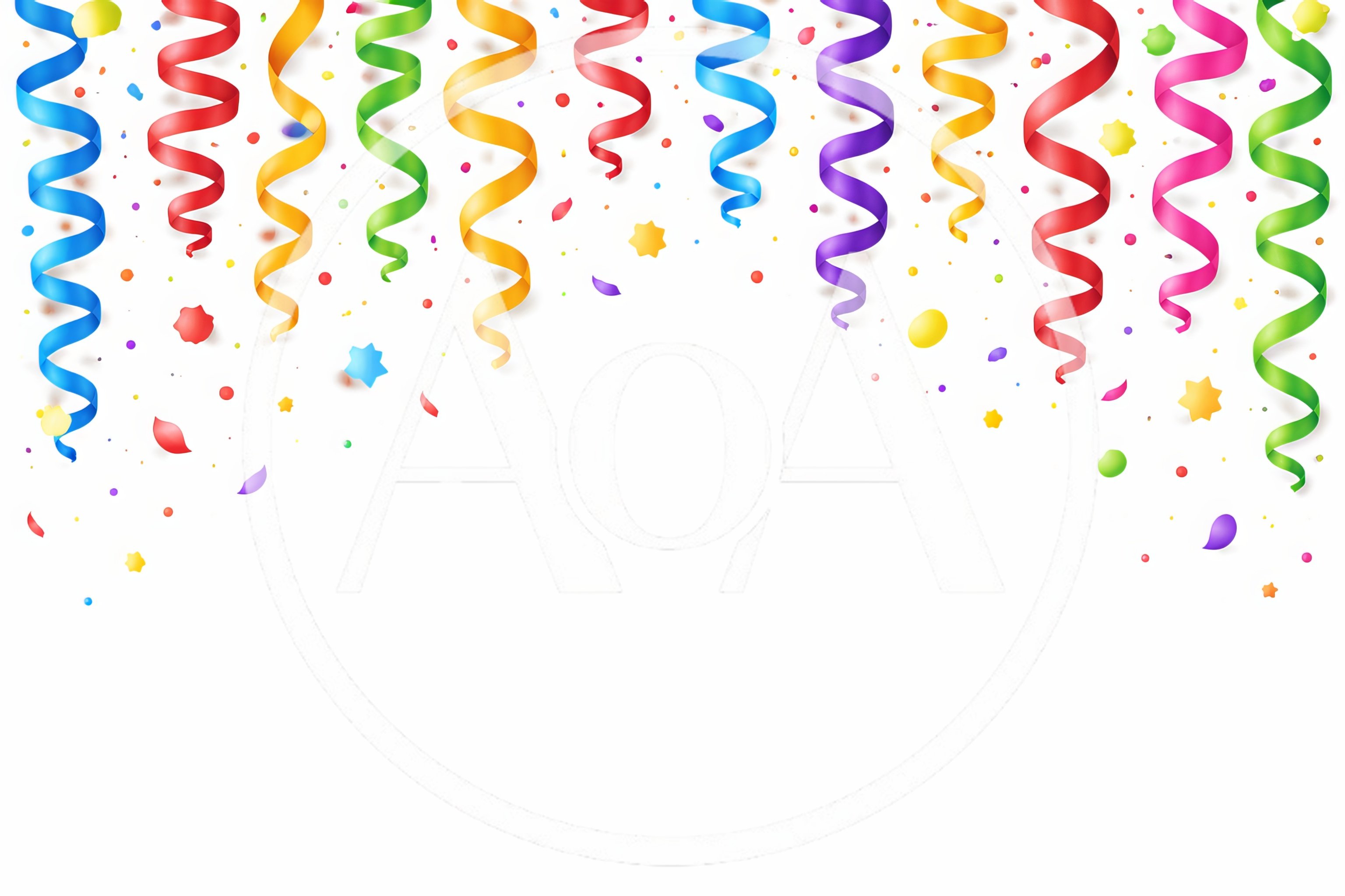 Colorful Party Streamers and Confetti Background