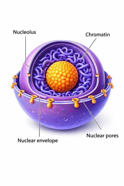 3D Illustration Of A Cell Nucleus Anatomy