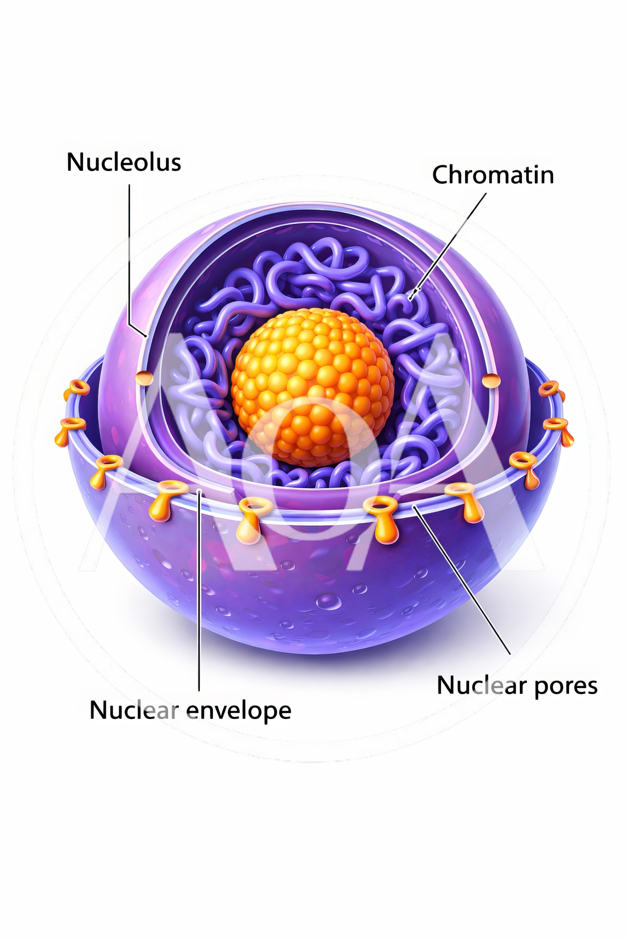 3D Illustration Of A Cell Nucleus Anatomy