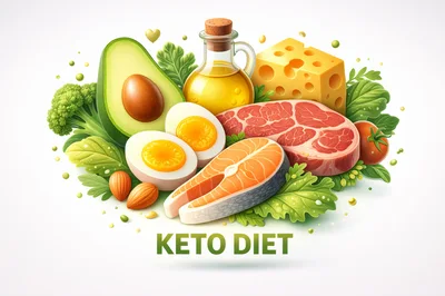 Keto Diet Food Composition With Healthy Ingredients