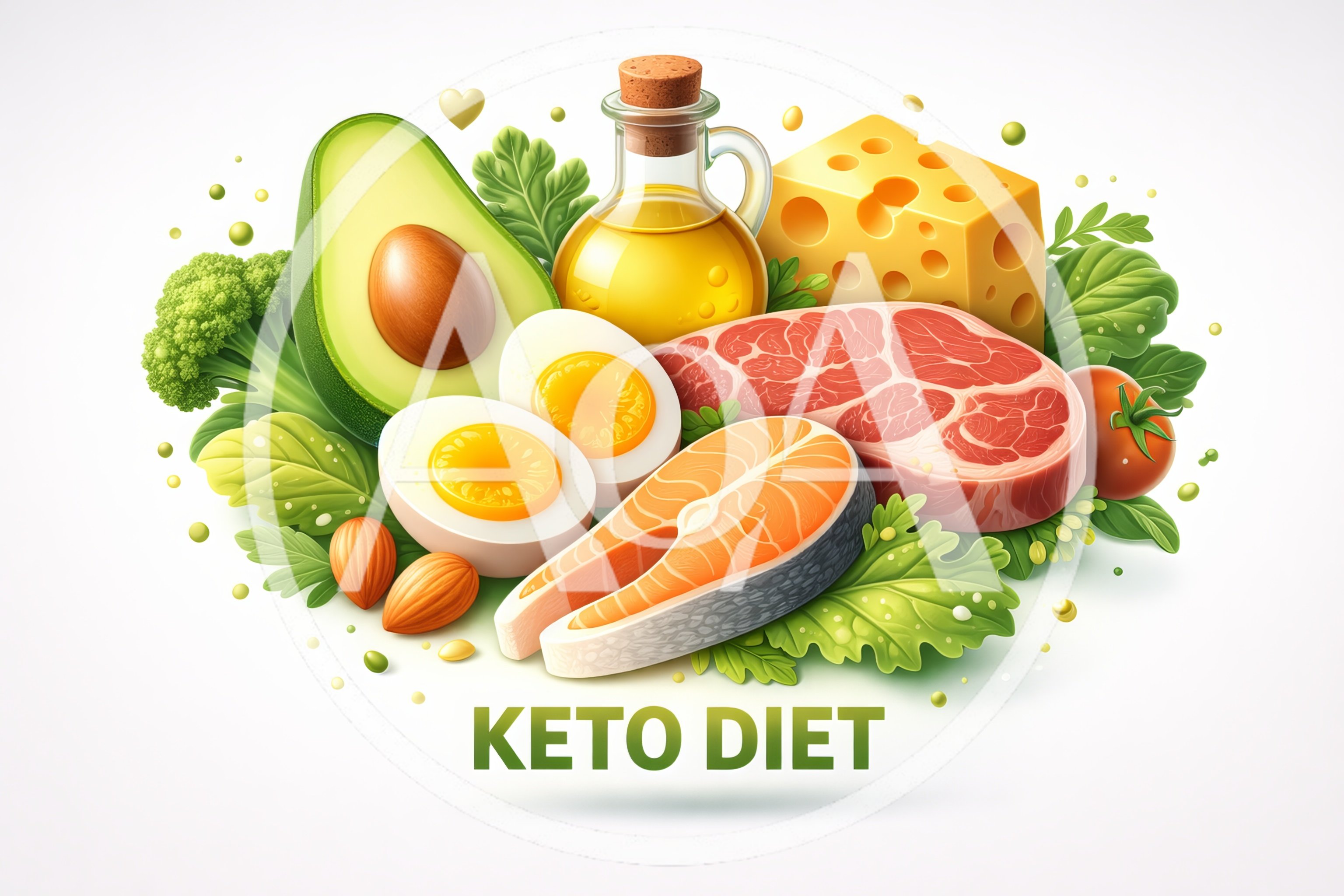 Keto Diet Food Composition With Healthy Ingredients